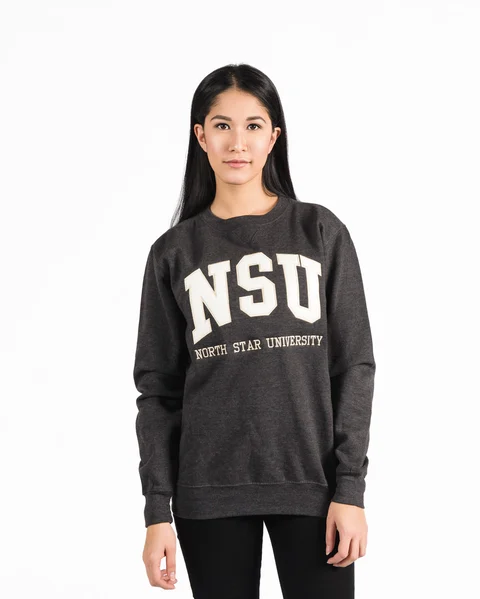 Premium Crew 104 in charcoal on woman.