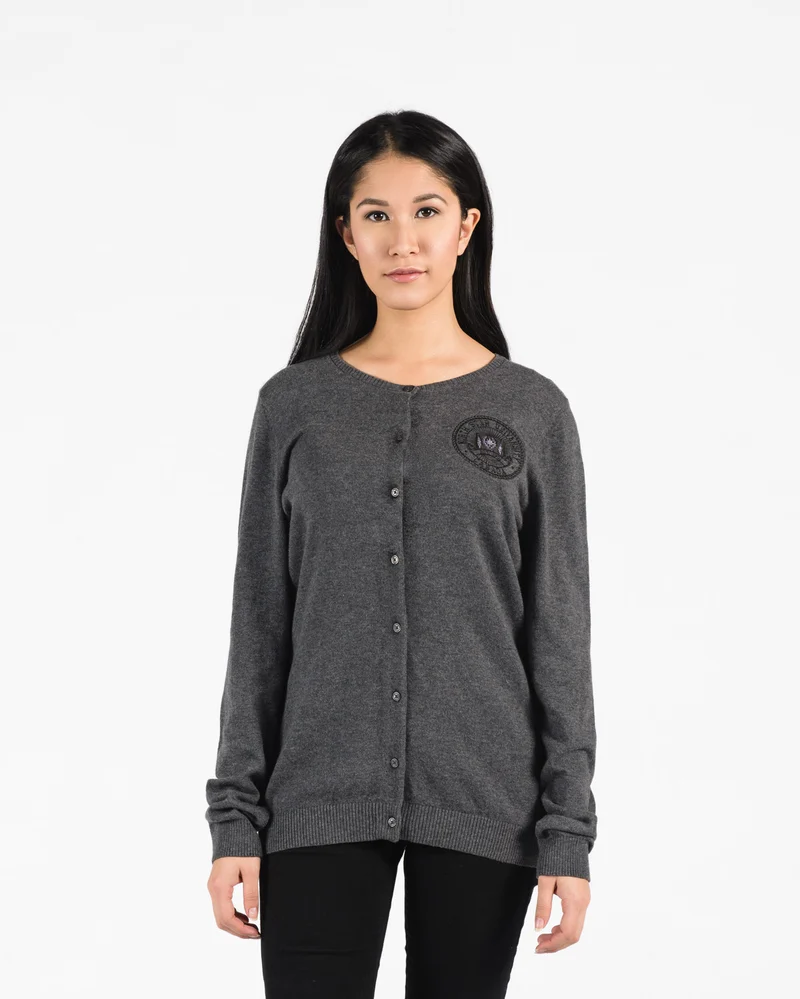 Women's Premium Cardigan 117 in grey.