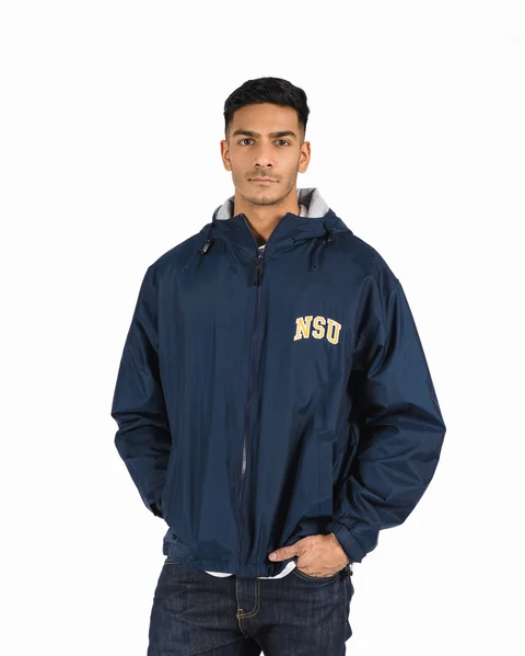 Team Jacket 520 in Navy on Male Model.